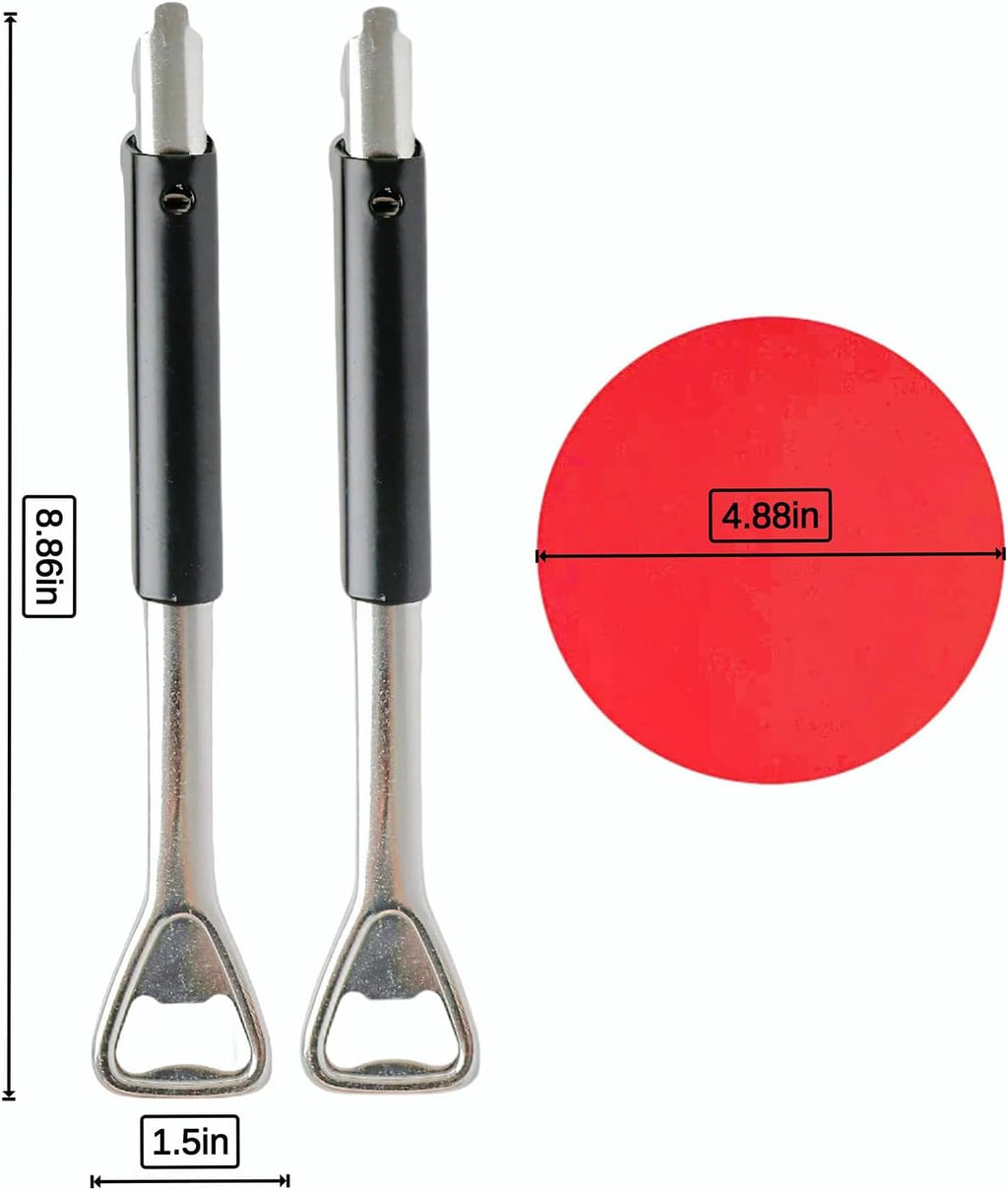 Jar Opener - 2 in 1 Adjustable Stainless Steel Jar Opener for Seniors with Arthritis - Lid Opener and Bottle Opener set with Jar Opener Gripper Pad