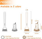 Dish Brush Set with Soap Dispensing Palm Brush Dish Scrub Brush with Soap Dispenser Palm Dish Brush Kitchen Cleaning Brush with Ergonomic Long Handle for Cleaning Sink, Pot, Pan, Stove, Yellow