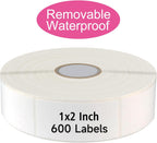 600 Blank Removable Freezer Labels with Perforation Line for Easy Distribution and Use. Waterproof and Oil-Resistant, Suitable for Food Containers, Jars, and Kitchen Organization.(1 "x 2")