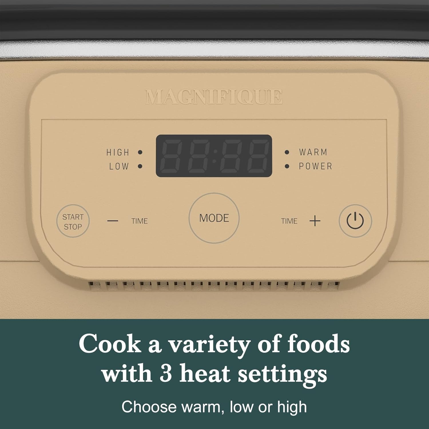 MAGNIFIQUE 6 Quart Programmable Slow Cooker Removable Healthy Nonstick Pot - Small Kitchen Appliance for Family Dinners - Serves 6+ People - Heat Settings: Keep Warm Brown Sugar
