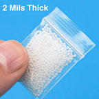 300pcs 1" x 1" Plastic Zip Bags, 2 mil Thick, Clear Small Pill Bag, Mini Zip Baggies, Reclosable Zipper Poly Bag for Travel, Storage, Packaging