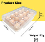 Egg Holder Camping, Egg Holder for Fridge, Egg Organizer for Refrigerator, Portable Egg Tray with Lid, Stackable Egg Storage with Safety Buckle, 15 Grid Egg Container, Clear White