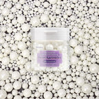 Dazzjoy Edible White Pearl Sugar Sprinkles, White Pearls for Cake Decorating, 130g/4.58oz, Candy Baking Cake Decorations, Cupcake Toppers & Cookie Decoration, Wedding Party Valentines Easter Supplies