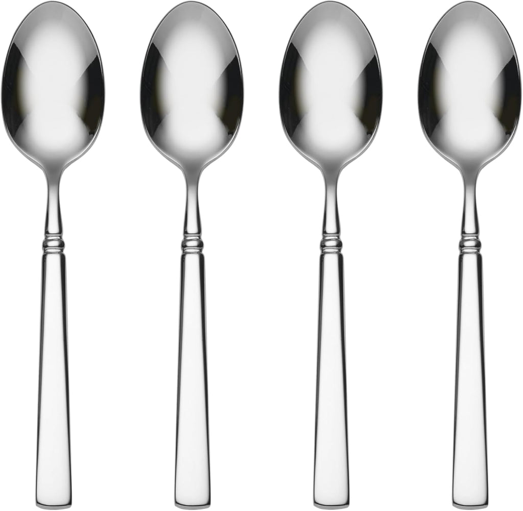 Oneida Easton Fine Flatware Teaspoons, Set of 4 , 18/10 Stainless Steel, Silverware Set, Dishwasher Safe