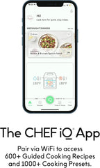 CHEF iQ Smart Pressure Cooker with WiFi and Built-in Scale - Easy-to-Use 10-in-1 Multicooker with 500+ Guided Recipes - Rice Cooker, Slow Cooker, Instant Meals for Foodies - 6 Quart - Family Size