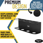 Koova 4 Aerosol Spray Can Holder | Easy Install Wall Mount | Heavy-Duty Powder Coated Steel Storage Rack for Garage & Home | Craft Workspace Paint Bottle Organizer | Hardware Included | USA Made