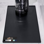 GORILLA GRIP Silicone Coffee Mat, Espresso Drink Bar Station Accessories, Use Under Machine, Waterproof Heat Resistant Multi-Use Dish Drying Mats, Stays in Place, Kitchen Home Decor, 11.5x18.5, Black