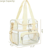 FlowFly Double Layer Cooler Insulated Lunch Bag Adult Lunch Box Large Tote Bag for Men, Women, With Adjustable Strap,Front Pocket and Dual Large Mesh Side Pockets