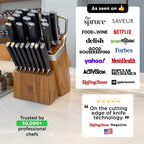 Dalstrong Vanquish Series - 24pc Stainless Steel Knife Set with Block & Kitchen Scissors - Forged High Carbon German Stee l- Knife Set w/POM Black Handle - NSF Certified