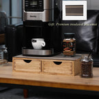Storage Drawer Holder for Capsules Coffee Pod K-cup Organizer /2 Drawers for Counter Organization for Kitchen Utensil Storage Home Decor Office Supplies- Coffee Brewer Accessories Wood 1D2C-LT