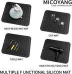 Silicone Dish Drying Mat for Multiple Usage,Easy clean,Eco-friendly,Heat-resistant Silicone Mat for Kitchen Counter or Sink,Refrigerator or Drawer Liner Black XL 18 inches x 16 inches