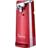 Davivy Electric Can Opener for One Touch Lid Opening,Removable Stainless Steel Cutter and 3- in-1 Design with Knife Sharpener and Bottle Opener, Red