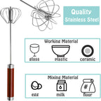 Semi-automatic Whisk, Stainless Steel Egg Beater, Hand Push Rotary Whisks Mixer Stirrer for Making Cream, Whisking, Beating and Stirring (3 Color)