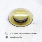 CREA Bathroom Sink Drain, Bathroom Sink Stopper with Drain Hair Catcher Pop Up Drain 1 1/2" for Bathroom Vanity Kitchen Sink with Overflow, Gold