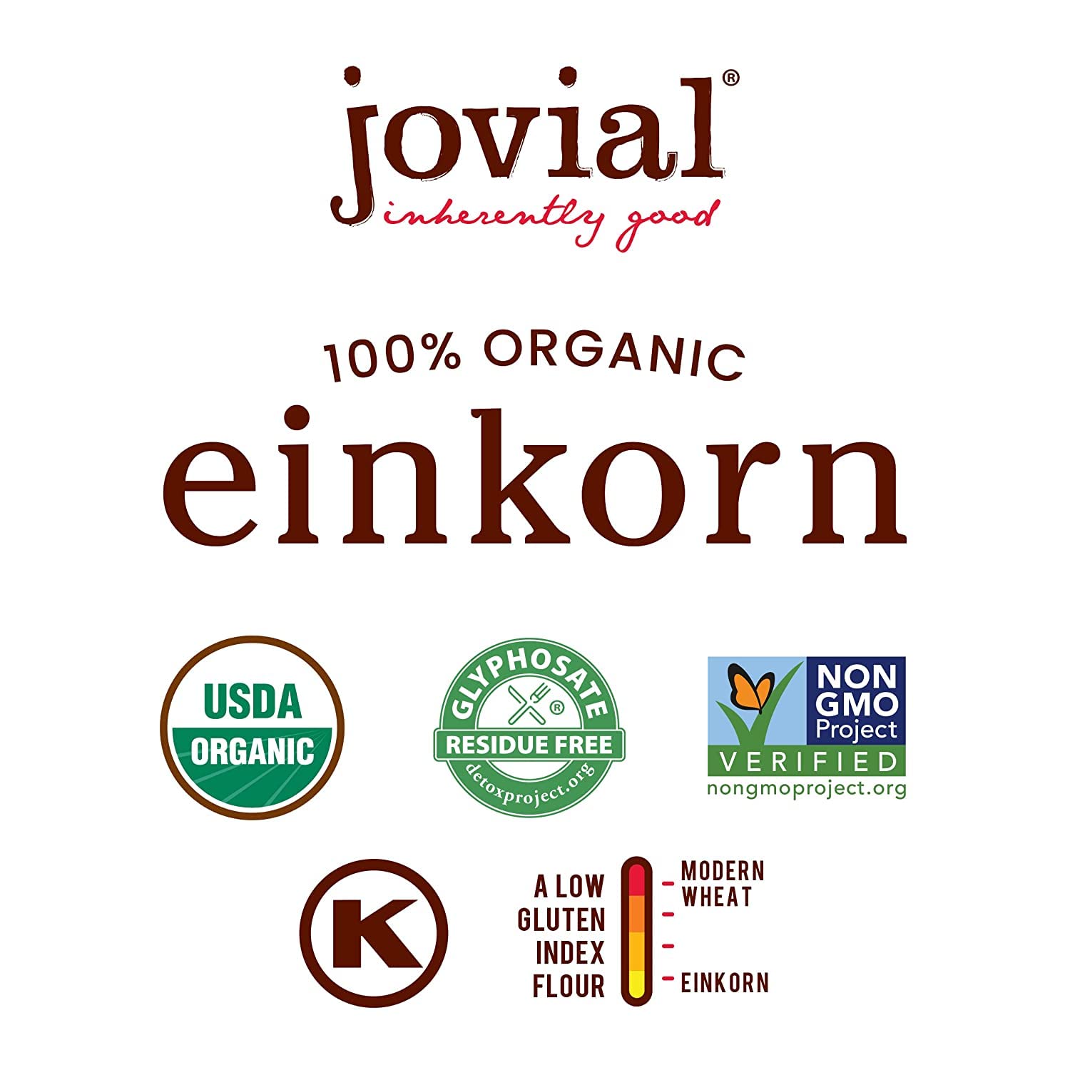 Jovial Organic Einkorn Unbleached All Purpose Flour - Bread Baking Flour for Sourdough, High Protein, Non-GMO, Organic Pizza & Pasta, European Italian, Glyphosate Free - 32 Oz, 2 Pack