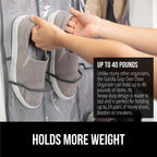 GORILLA GRIP Over the Door Shoe Organizer, 24 Large Breathable PVC Pockets, Space Saving Hanging Storage Holder, Closet Rack Hanger Holds Up to 40 lbs, Hangs on Closets for Shoes 2 Pack, Gray