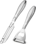 Potato Peelers Set of 2 Stainless Steel Peeler Y-Shaped and I-Shaped Peelers,Vegetable Carrot Fruit Peelers for Home kitchen (Silver2)