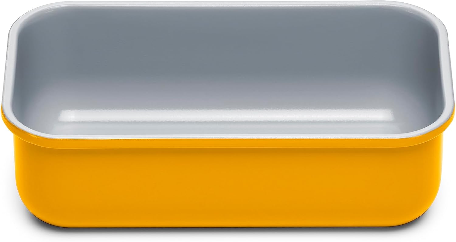 Caraway Non-Stick Ceramic 1 lb Loaf Pan - Naturally Slick Ceramic Coating - Non-Toxic, PTFE & PFOA Free - Perfect for Pound Cakes, Breads, & More - Marigold