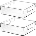 Clear Plastic Storage Bins, Pantry Organizers and Storage or Kitchen Organization and Storage Containers Bins for Organizing, Fridge, Freezer, Bathroom, Pantries, Refrigerator, Cabinet Organizer Bin