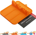Spoon Rest, Silicone Spoon Holder for Stove Top with Drip Pad Suitable for Multiple Kitchen Gadgets, 3-Groove Upgraded Utensil Rest for Kitchen Counter, Heat-Resistant Dishwasher Safe, Orange