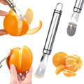 Orange Peelers Orange Peeler Tool Citrus Peeler Stainless Steel Slicer Cutter Peeler Remover Humanized Design Handle Serrated Curved Spade Blade Triangular-shaped Slip Blade Fruit Tools Kitchen Gadget