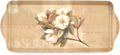 Pimpernel Sugar Magnolia Sandwich Tray - Rectangular Melamine Snack Tray with Blooming Floral Design, Pink & Green Tones - Dishwasher Safe Serving Platter for Breakfast Pastries or Decorative Display