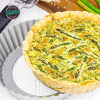 Lumintrail Fat Daddios Anodized Aluminum Fluted Tart Pan, 2 Pack, 9.5 Inches by 1 Inch, with a Measuring Spoon Set