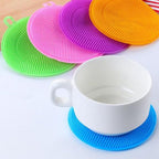 7 PCS Silicone Dish Scrubber, Kitchen Sponges, Silicone Sponge,Dish Brush, Dish sponges, Silicone Sponge Dish Sponges, Kitchen Sponge Double Sided Cleaning Sponges (yellow)