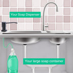 Soap Dispenser for Kitchen Sink, Built in Sink Soap Dispenser, Countertop Soap Dispenser Pump with 47" Extension Tube kit, No Need to Fill Little Bottle Again, Black