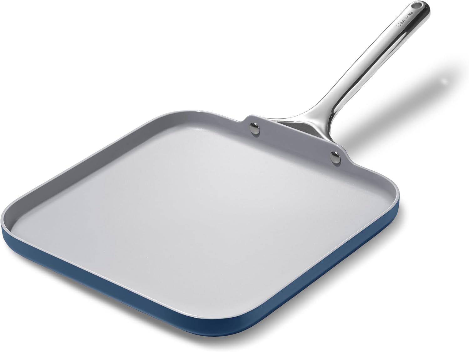 Caraway Square Griddle Pan - 11” Square Pan - Non-Stick Ceramic Coated - Non Toxic, PTFE & PFOA Free - Oven Safe & Compatible with All Stovetops - Navy