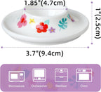 Cinf Ceramic Egg Holder Hawaii Flower Set of 2 Porcelain Holder Breakfast Boiled Cooking Easy to Clean Childhood Memories Kitchen