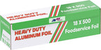 1 Pack Aluminum Foil Wrap 18"x 500 Feet - 22 Microns Heavy-Duty, Commercial Grade for Food Service Industry - Silver Foil for Cooking, BBQ and Baking