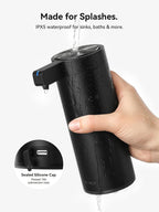 SUNLY Touchless Automatic Soap Dispenser – Clog-Free Pump, 0.2s Fast Sensor, USB-C Rechargeable, Smudge-Resistant Stainless Steel, for Kitchen & Bathroom Soap Dispenser, Black