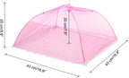uxcell 3 Pcs Large and Tall Food Covers 17" Mesh Food Covers for Outdoors Collapsible Food Protector Covers Tent for Parties Outdoor Picnics BBQs, Rose