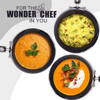 Wonderchef Taurus Hard Anodized Inner Lid Pressure cooker, 3 liter, Cool Touch Handles for Durability, Induction Friendly, 5 year warranty, ISI Certified3 LitresBlack