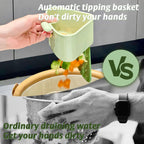 Suction Cup Sink Corner Rack, 2025 Upgraded Self-Cleaning Sink Strainer Basket, Removable Food Waste Catcher with Drain Hole, Say Goodbye to Gross Food Scraps and Smelly Sinks (2*Yellow)