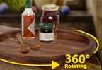 18" Acacia Wood Lazy Susan Organizer Kitchen Turntable for Cabinet Pantry Table Organization