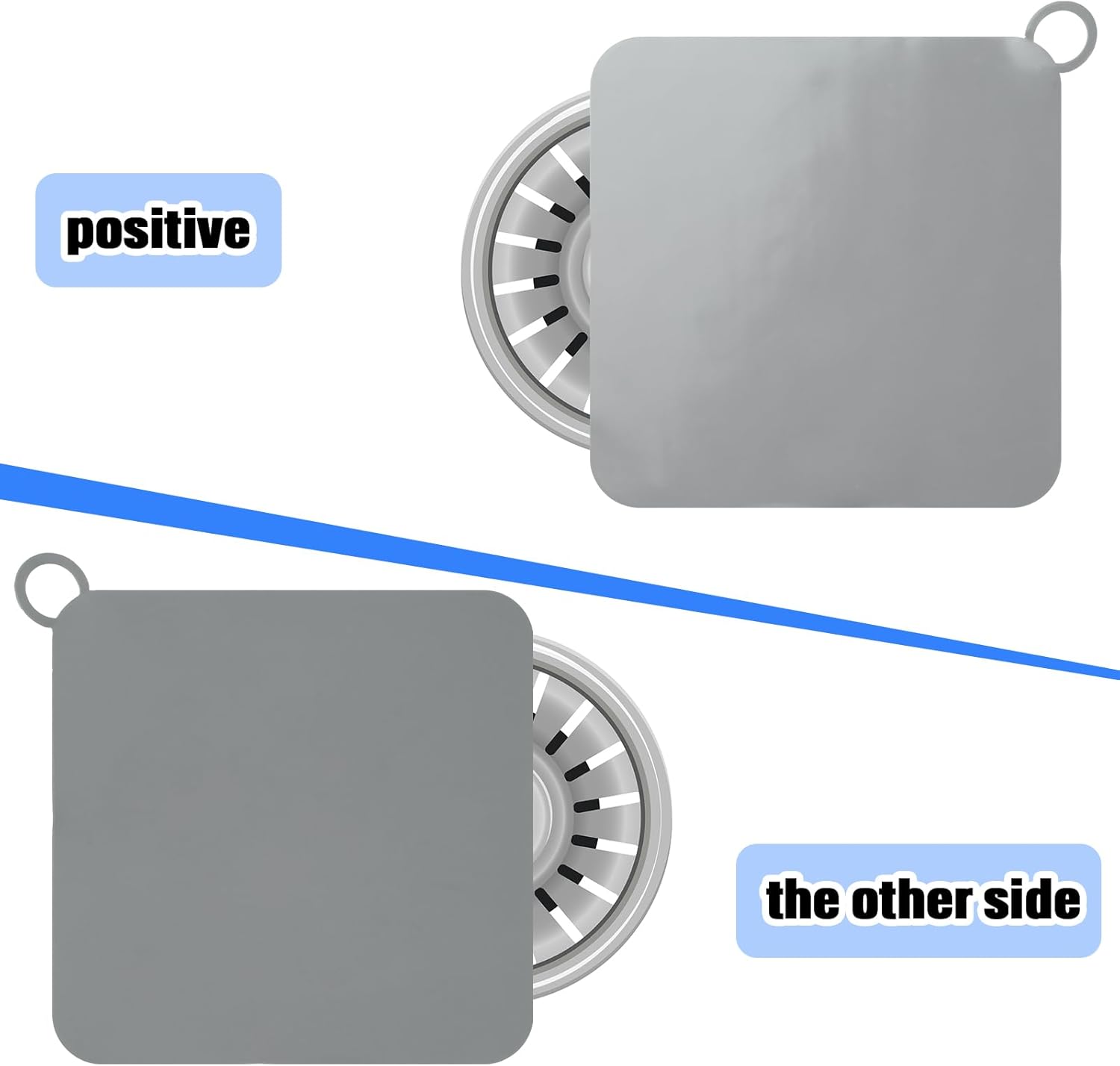 Yinkin 6 Pcs Drain Covers to Keep Bugs Out Silicone Shower Floor Tub Stoppers Bathtub Drain Stoppers Sewer Anti-Odor Mats Deodorizing Plugs for Bathroom(6 x 6 Inch,Square,White, Grey and Black)