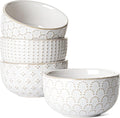 LE TAUCI Small Bowls 7 OZ, Ceramic Embossment Stoneware Bowl for Dipping, Side Dish, Sauce, Appetizer, Dessert, Sushi, Suit For House-warming - 3.5 inch, Set of 4, Arctic white
