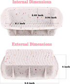 Sakolla 2 Pack Silicone Bread Loaf Molds, Nonstick Easy Release Rectangle Silicone Loaf Pan for Baking Cake, Meatloaf, Banana Bread, Brownies, and Quiche (Confetti)