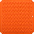 Silicone Dish Drying Mat for Multiple Usage,Easy clean,Eco-friendly,Heat-resistant Silicone Mat for Kitchen Counter or Sink,Refrigerator or Drawer liner Orange M 12 inches x 12 inches