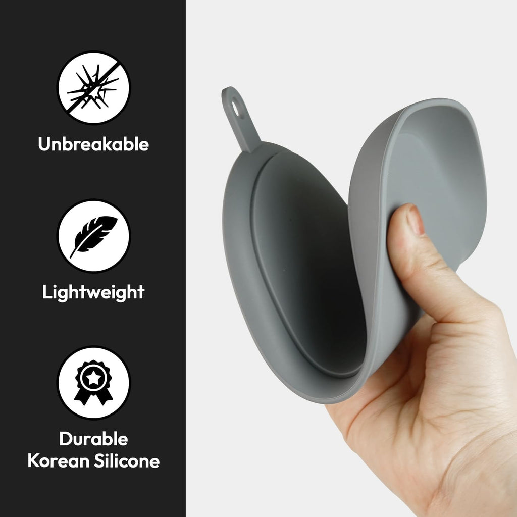 Carrotez Large Silicone Utensil Rest for Stove Top - Unbreakable Heat Resistant Silicone Spoon Rest for Kitchen Countertop - Oversized Wide Non-Scratch Spoon Holder for Camping - Grey