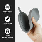 Carrotez Large Silicone Utensil Rest for Stove Top - Unbreakable Heat Resistant Silicone Spoon Rest for Kitchen Countertop - Oversized Wide Non-Scratch Spoon Holder for Camping - Grey