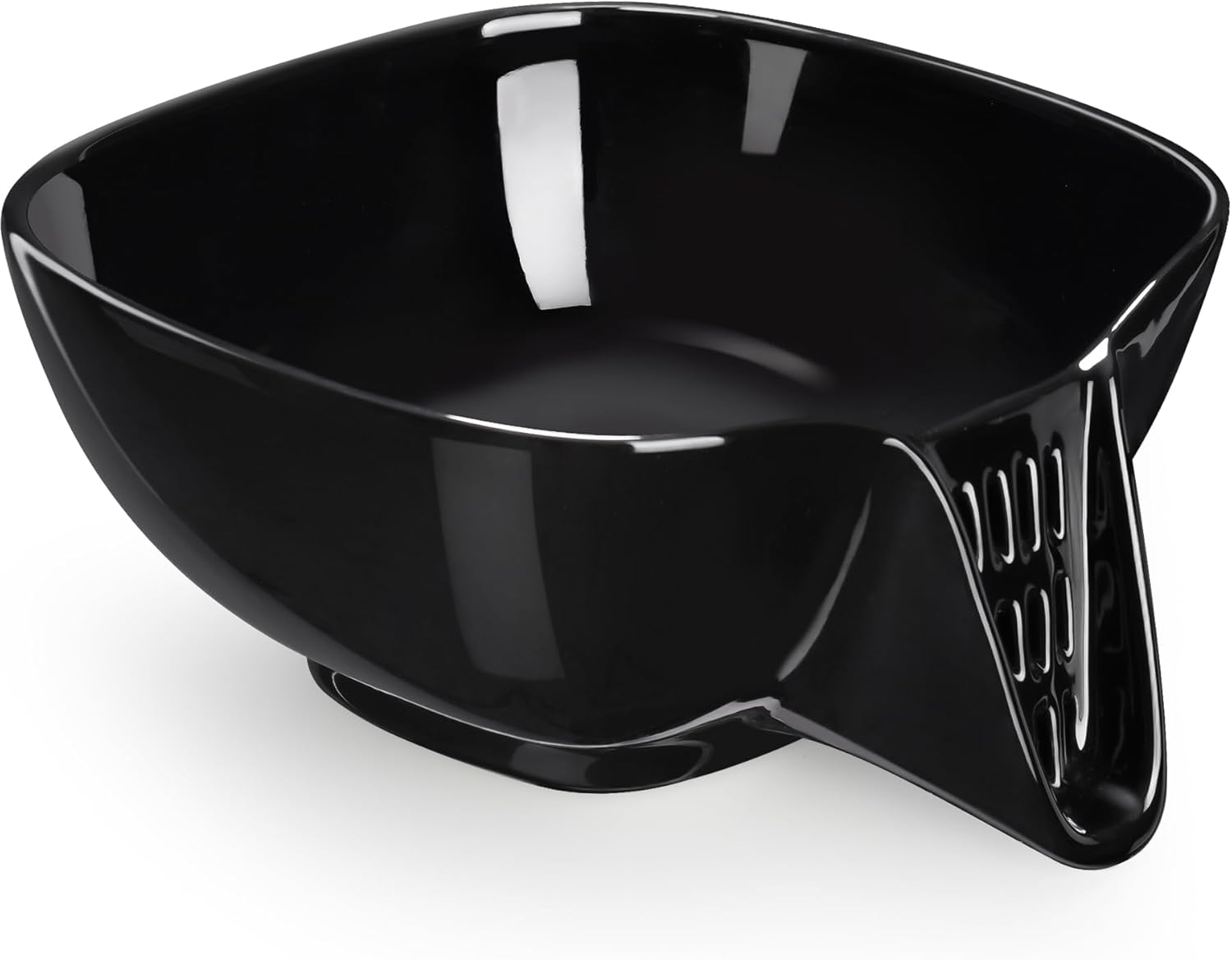 NiHome Ceramic Food Strainer with Integrated Drain Spout, Large Capacity Colander Bowl for Vegetables, Fruits, Pasta & More, Heat-Resistant, Crack-Proof, Easy to Clean, Dishwasher-Safe (Black)