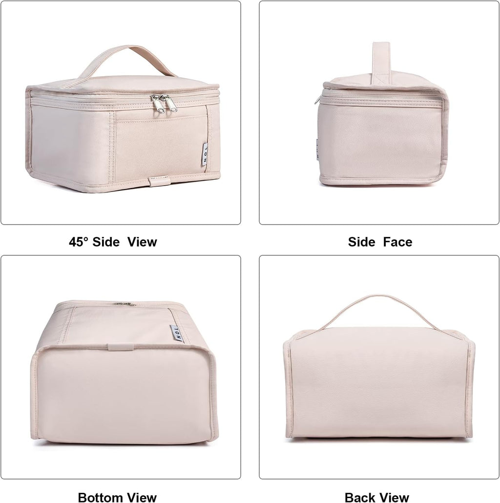 NOL Natural Organic Lifestyle Small Lunch Bag Mini Lunch Box Insulated Lunch Bag for Men/Women Leakproof Cooler Tote Bag Lightweight Nylon Waterproof Lunch Box For Work, Cream