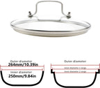 Antrader Tempered Glass Lid,10" Glass Covers for Pots,Pans and Skillets,1Set,Clear