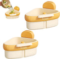 Suction Cup Sink Corner Rack, Curetoaway Corner Sink Strainer, Sink Trash Catcher, Plastic Triangular Baskets Corner Hanging, Rust Resistant, for Kitchen Food Waste (2Pcs Yellow)
