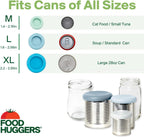 Food Huggers 3 Can Covers | Reusable Can Lids Snugly Seal Cans and Jars | 100% Food Grade Durable Silicone | Plastic Free (Blue)
