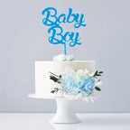 Rinlong 3Pcs Pre-made Baby Blue Cake Decorating Flowers Cake Toppers Cake Decorations Wedding Decor Birthday Bridal Shower Cake Topper