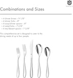 Silverware Set for 4 | 18/10 Stainless Steel Flatware Set | Mirror Finish, Heavy-Duty, Dishwasher Safe, Elegant & Durable, Built to Last (20-Piece, Marettimo)